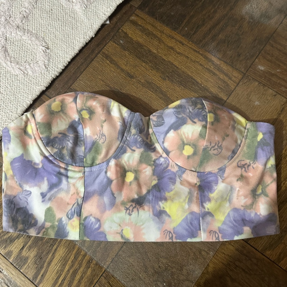 Superdown Floral Bustier Top - image 1